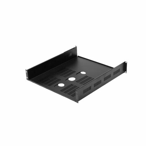 Lowell VDS-2-2032 Rack Shelf-2U, Adjustable Depth From 20in-32in, Black