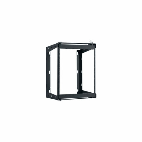 Lowell SR-1224-LWL Rack-Swing Gate-12U, 24in Deep, 1pr Fixed Rails, Blk