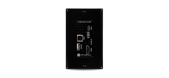 Atlona Technologies AT-OME-SW21-TX-WPC Wallplate HDBaseT Transmitter For HDMI And USB-C With USB Hub