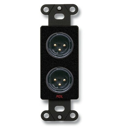 RDL DB-XLR2M Dual XLR 3-pin Male Jacks On D Plate, Terminal Block, Black