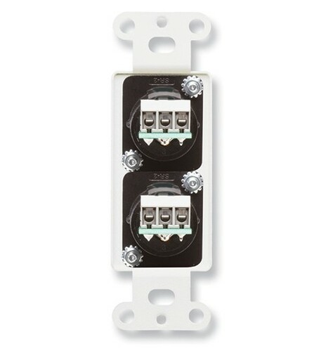 RDL DB-XLR2M Dual XLR 3-pin Male Jacks On D Plate, Terminal Block, Black
