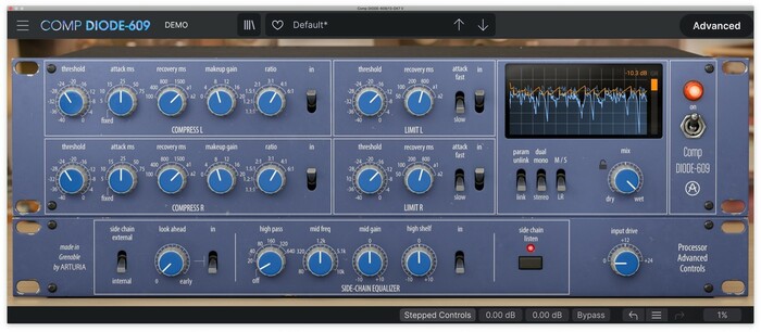 Arturia COMP-DIODE-609 Dual-Channel Comp/Limit Modeled After Neve 33609 [Virtual]