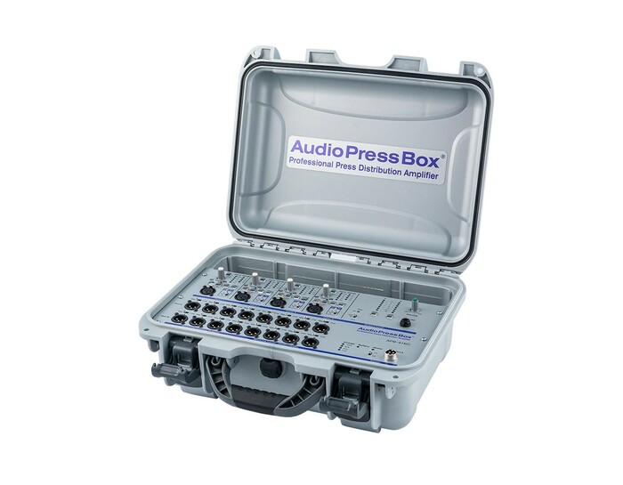 Audio Press Box APB-416-C Active Press Box, 4 MIC/LINE In, 16 LINE/MIC Out, Built In Battery