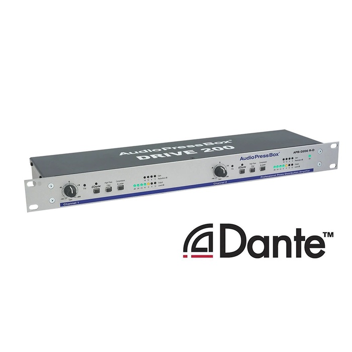 Audio Press Box APB-D200-R-D Drive Unit, 2Ch Dante/LINE In, 4 Buff. Out For 12 APB Exp.