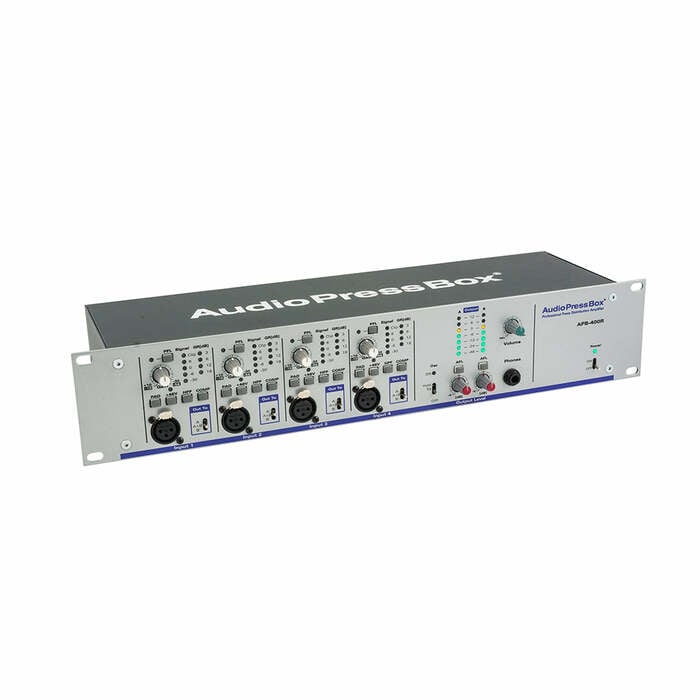 Audio Press Box APB-400-R Active, RACK, 4 MIC/LINE In, 4 Buffered Outputs For Exp.