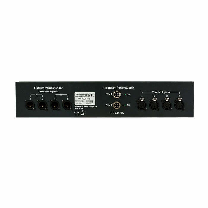 Audio Press Box APB-400-R Active, RACK, 4 MIC/LINE In, 4 Buffered Outputs For Exp.