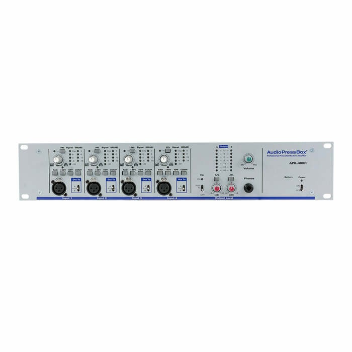 Audio Press Box APB-400-R Active, RACK, 4 MIC/LINE In, 4 Buffered Outputs For Exp.