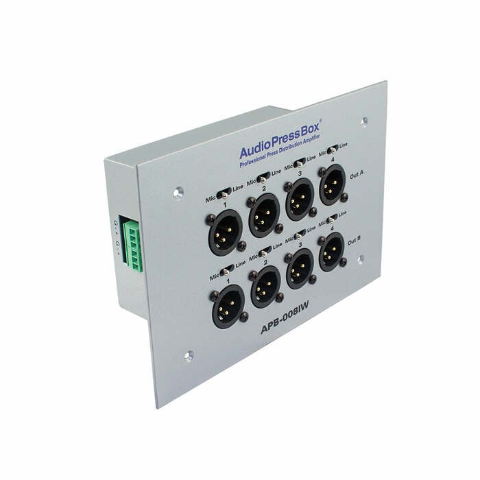 Audio Press Box APB-008-IW-EX Passive In-wall AudioPressBox Extender, 8 LINE/MIC Out