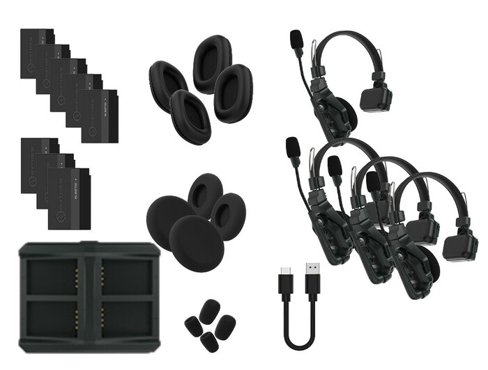 Hollyland Solidcom C1-4S Full Duplex Wireless Intercom System With 4 Headsets