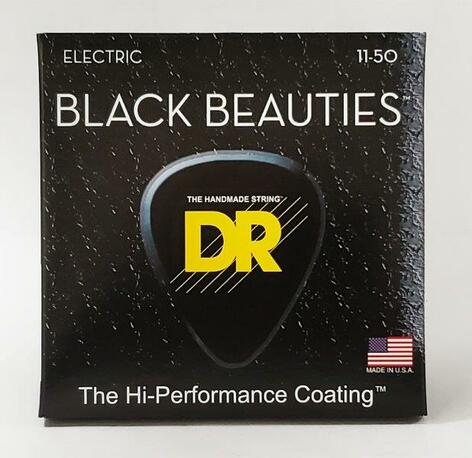 DR Strings Black Beauties 11-50 Heavy Black Beauties K3 Coated Electric Guitar Strings, 11-50