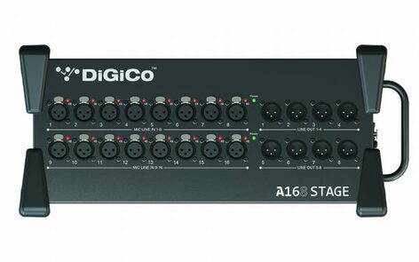 DiGiCo A168D STAGE 16 Analog Inputs X 8 Analog Outputs Dante-Enabled Stagebox