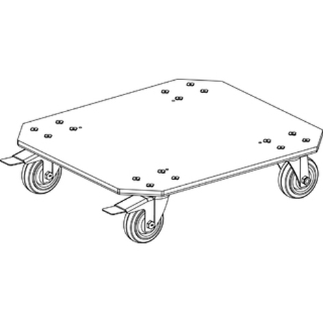 Grundorf AS-LC2B Large Caster (4") DOLLY PLATE -with 2 Brakes For Carpet