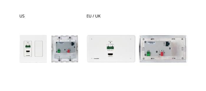 Kramer WP-789R/US-D-W 4K60 4:2:0 HDMI 2-Gang PoE Wall-Plate Receiver