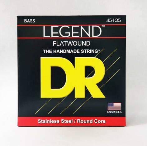DR Strings FL-45 Polished Flatwound Stainless Steel Bass Strings, Medium 45-105