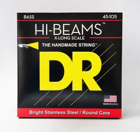 DR Strings LMR-45 Hi-Beam Stainless Steel Bass Strings, Medium 45-105 X-Long Scale