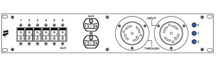 Link USA RL-2U6D-8EE Rack Link, 2U 6 Breaker, L21-30 IN/THRU, 8 Edison Duplex