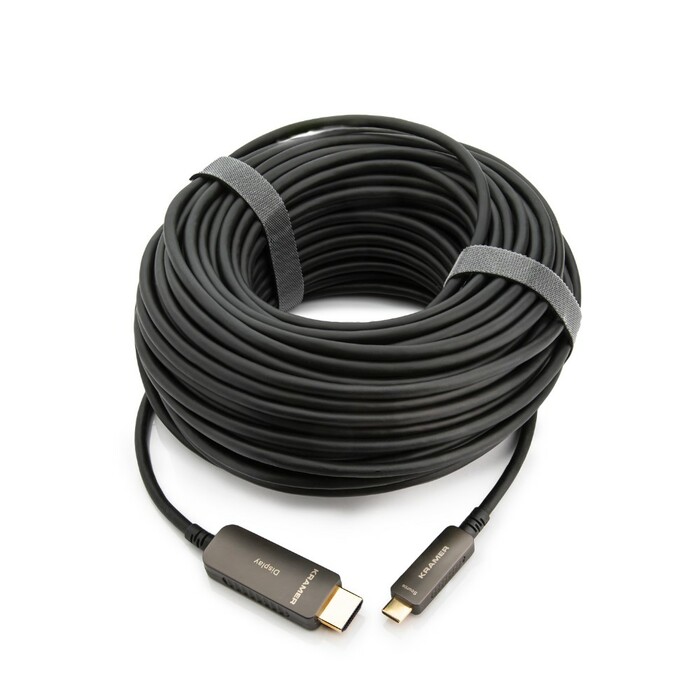 Kramer CP-AOCU/CH-66 66' Active Optical Plenum Rated USB C To HDMI Cable