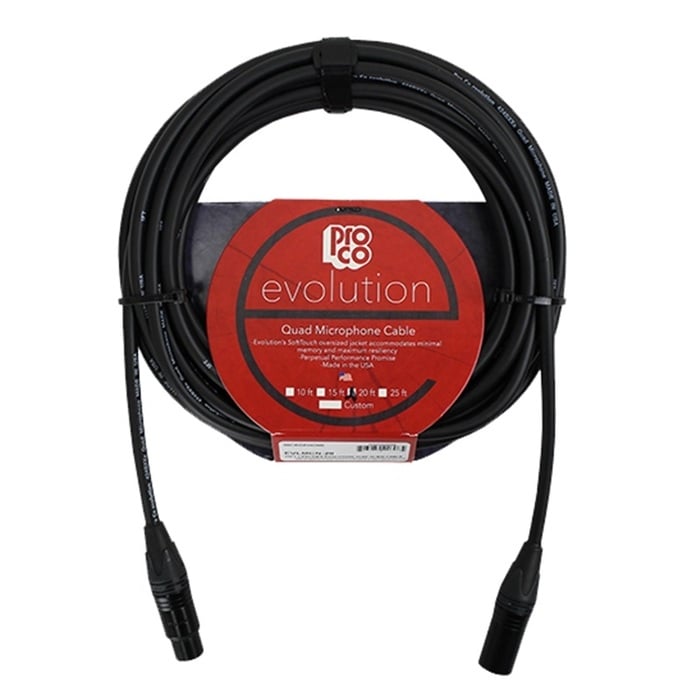 Pro Co EVLMCN-20 20' Evolution Series XLRF To XLRM Microphone Cable