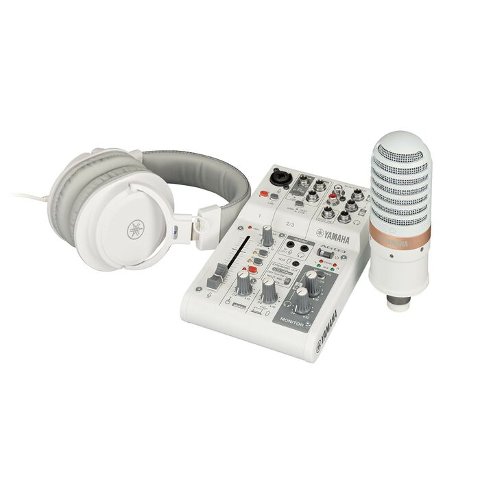 Yamaha AG03 Mk2 Live Stream Pack AG03 Mk2 3-Channel Mixer With YH-MT1 Studio Headphones And YCM01 Condenser Microphone