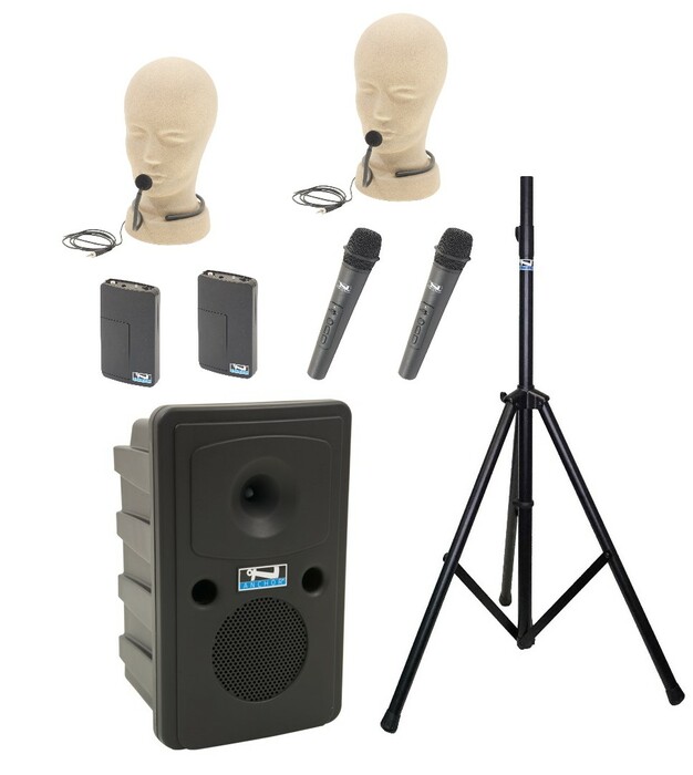 Anchor Go Getter X4 1x XU2 80W Powered Speaker, 4x Wireless Microphones And 1x Stands