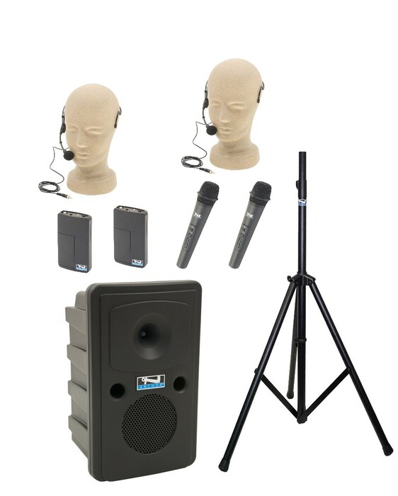 Anchor Go Getter X4 1x XU2 80W Powered Speaker, 4x Wireless Microphones And 1x Stands