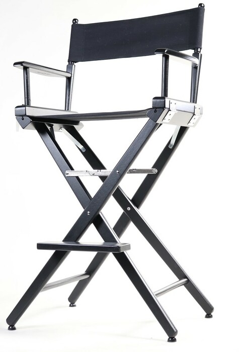 FilmCraft CH19521 30" Foldable Director's Chair, Black With Canvas