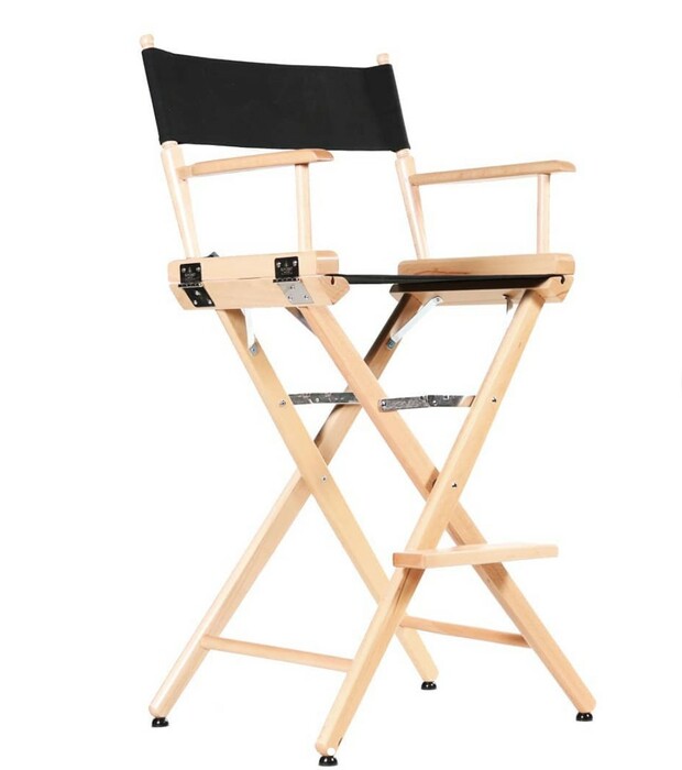 FilmCraft CH19520 30" Foldable Director's Chair, Natural With Canvas