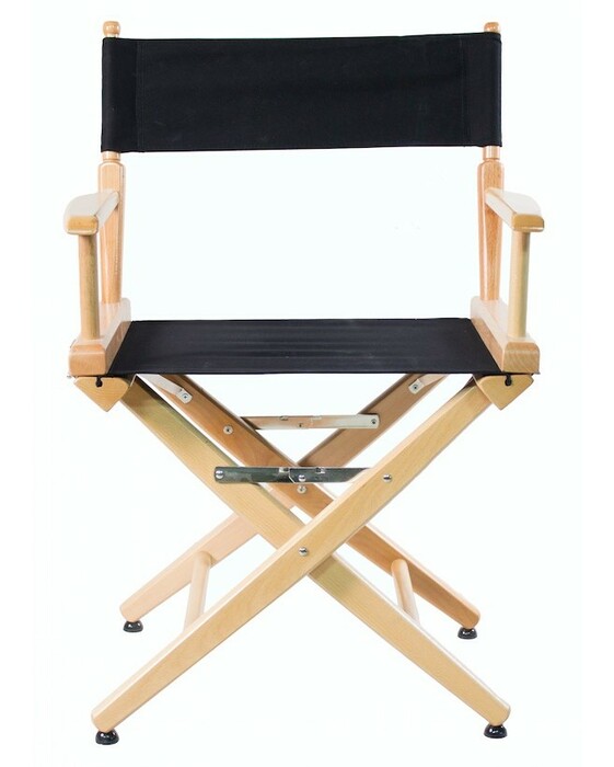 FilmCraft CH19530 18" Foldable Director's Chair, Natural With Canvas