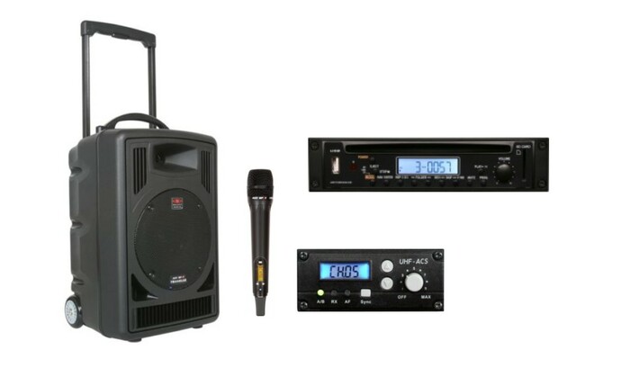 Galaxy Audio Traveler 8 TVHH 8" Portable PA System With TV5-REC Single Channel Receiver And Wireless Handheld Microphone