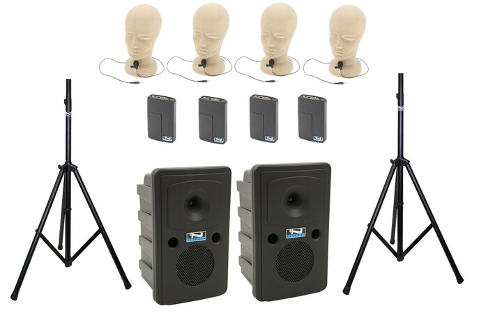 Anchor GOGETTER-AIRFLEX-XR4 Go Getter Pair, Anchor-Air & 4 Wireless Mics & Stands