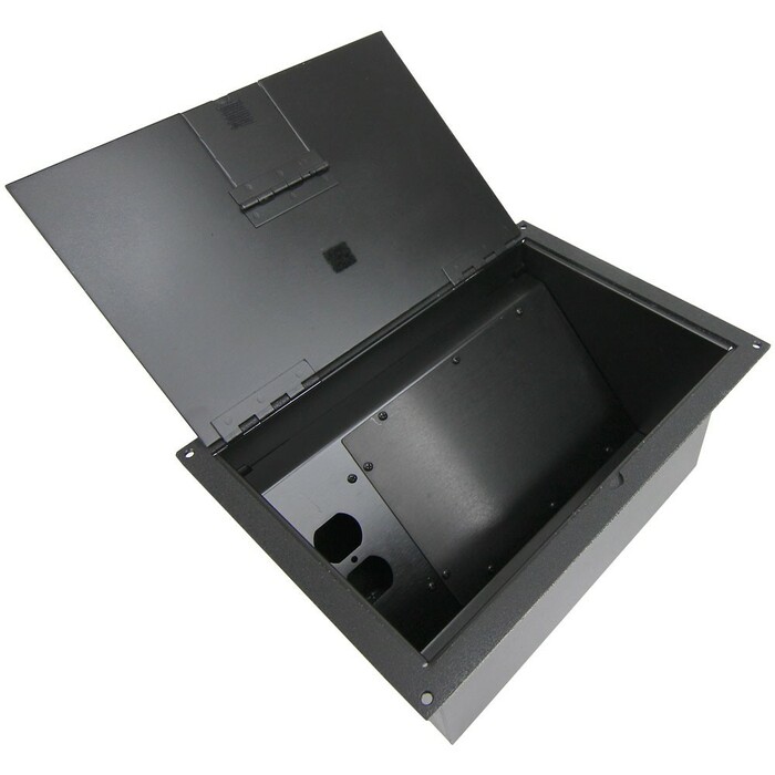 FSR FL-1500-BLK Floor Box With Hinged Door, Black