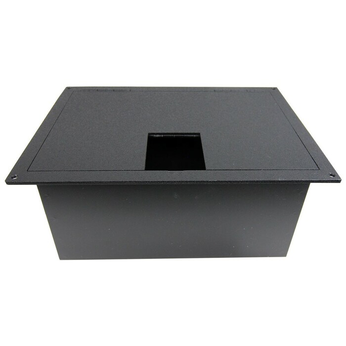 FSR FL-1500-BLK Floor Box With Hinged Door, Black
