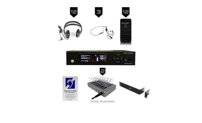 Williams AV WF-SYS3C Assistive Listening System With 12x Receivers And Headphones
