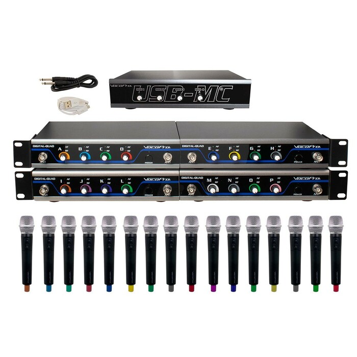 VocoPro USB-ACAPELLA-16 16 Channel Wireless Microphone And USB Interface Package