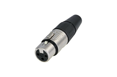 REAN RC3F 3 Pole XLR Female Cable Connector, Nickel / Silver