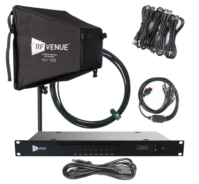RF Venue COMB8CPB 8 Channel Antenna Combiner Package For IEM