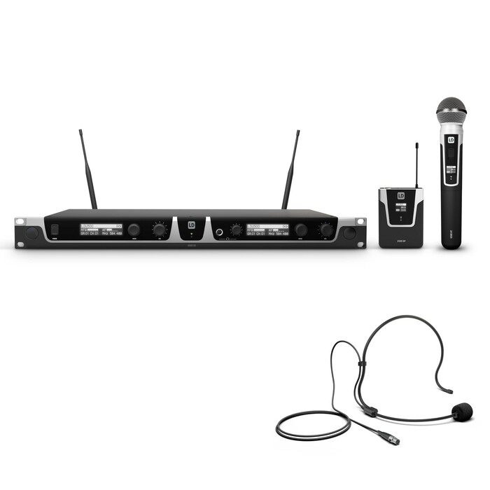 LD Systems U505HBH2 Wireless Microphone System W/ Bodypack, Headset, Dynamic Mic