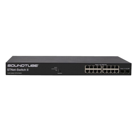 SoundTube STNET-SWITCH-II Dante-optimized 16-port, 40-watt PoE Managed Switch