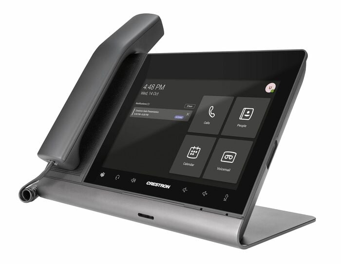 Crestron UC-P8-T-HS Crestron Flex 8 In. Audio Desk Phone With Handset For Microsoft Teams Software