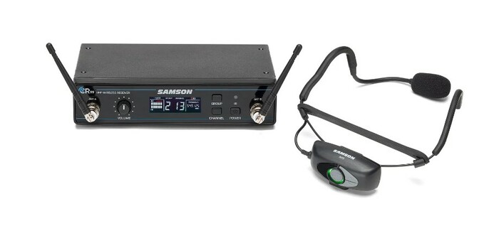 Samson SWC99AH9SQE AirLine 99 Wireless Fitness Headset System With Qe Fitness Mic, Rackmount Receiver