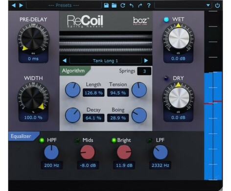 Boz Digital RECOIL Spring Reverb Effect Plug-In [Virtual]