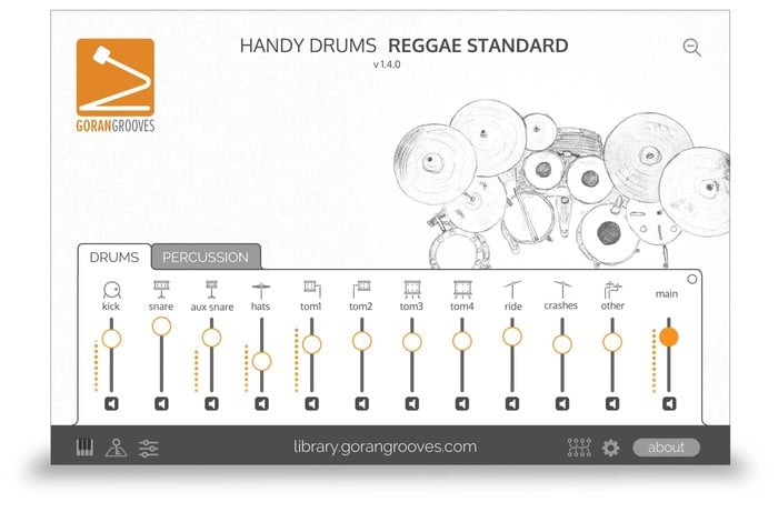 GoranGrooves Handy Drums- REGGAE STANDARD Sampled Drums Virtual Instrument [Virtual]