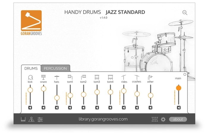 GoranGrooves Handy Drums- JAZZ STANDARD Sampled Drums Virtual Instrument [Virtual]