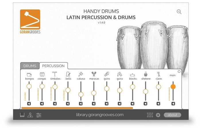 GoranGrooves Handy Drums- LATIN PERCUSSION & DRUMS Sampled Drums Virtual Instrument [Virtual]