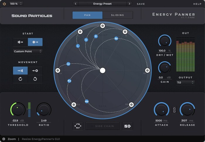 Sound Particles Energy Panner Intensity-Controlled Panning Plug-In [Virtual]