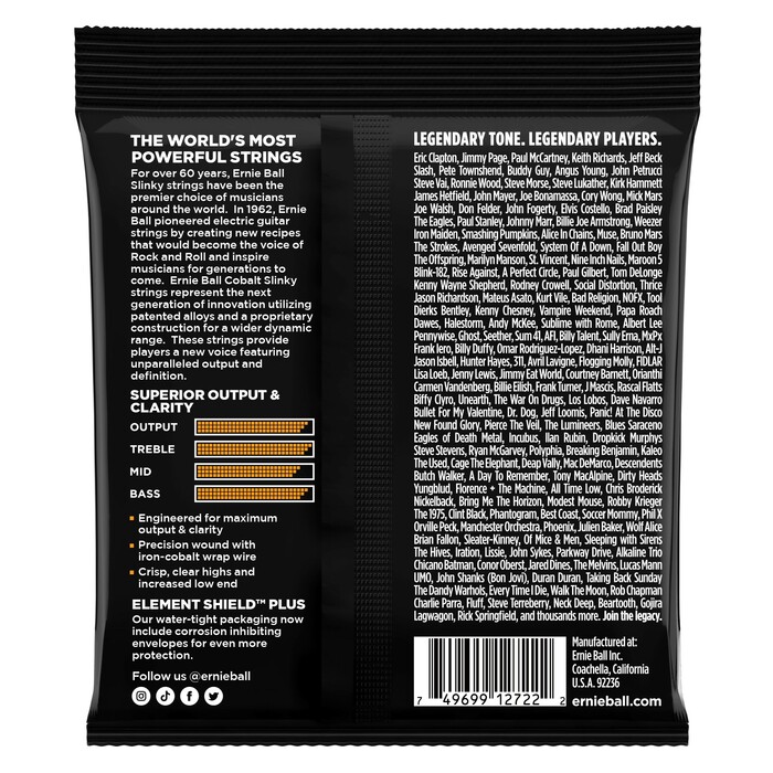 Ernie Ball P02722 Hybrid Cobalt Slinky Electric Guitar Strings