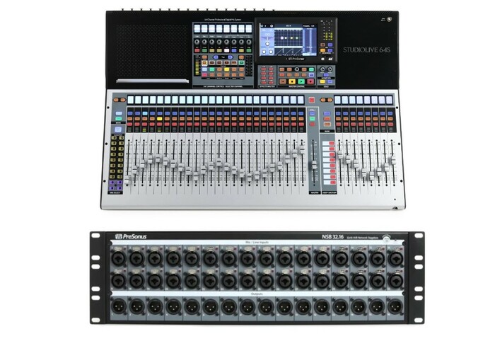 PreSonus StudioLive 64S NSB 32.16 Bundle 64-Channel Digital Mixer With 32-Channel AVB Networked Stage Box