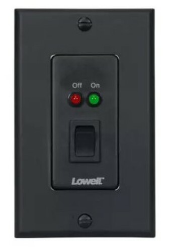 Lowell RPSB2-MP-RJ Black Switch-Momentary SPST-Rocker Switch, 2 Status LED, 1-gang