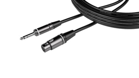 Gator GCWC-XLR-05FTRS CableWorks Composer Series 5' XLR-F To TRS Cable