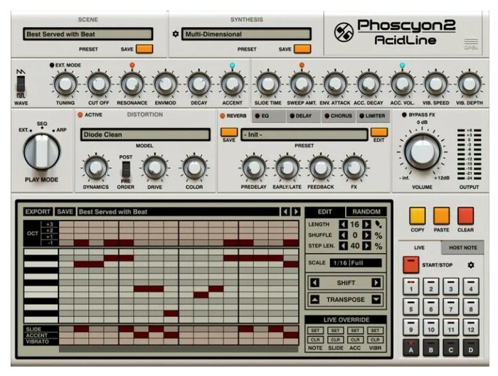 D16 Group Phoscyon 2 TB-303 Emulation Sequencer [Virtual]